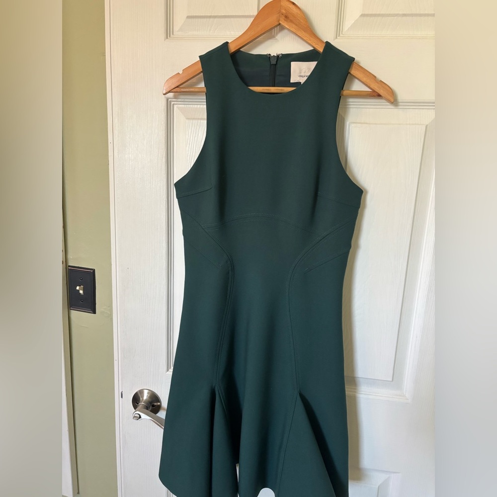 cinq a sept Dark Green Sleeveless Fit & Flare Dress
